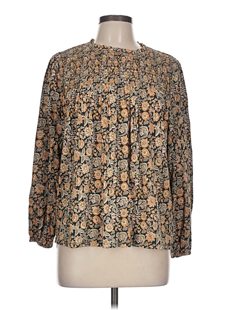 Pre-owned Wonderly Long Sleeve Blouse In Gold