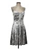 Calvin Klein Metallic Silver Cocktail Dress Size 2 - photo 1