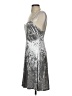 Calvin Klein Metallic Silver Cocktail Dress Size 2 - photo 5