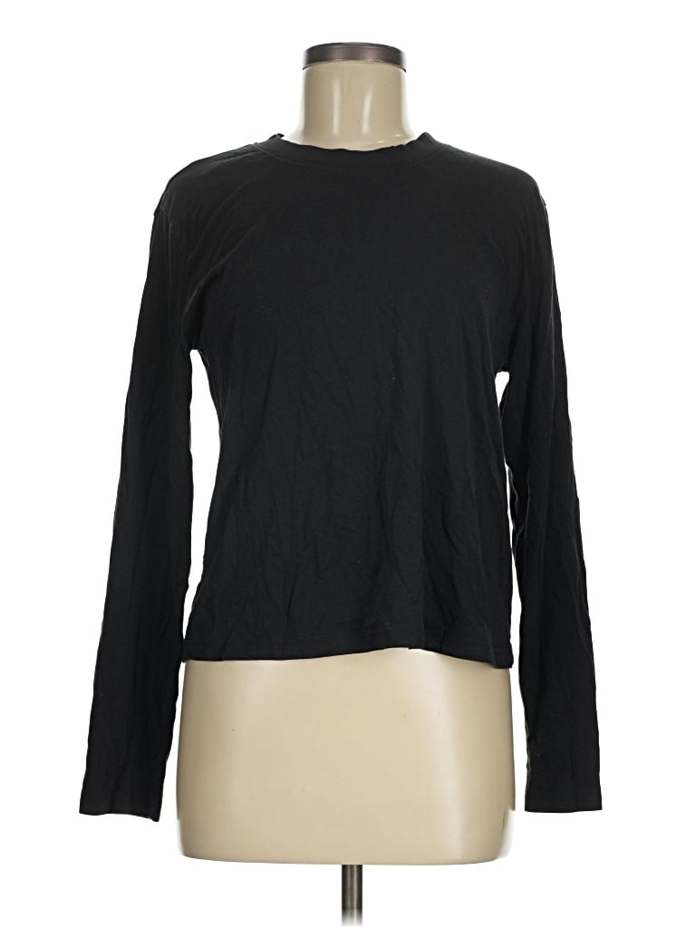 Pre-owned Quince Long Sleeve T-shirt In Black