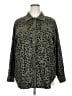 Unbranded 100% Polyester Animal Print Green Long Sleeve Blouse Size 2X - photo 1