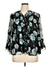 Charter Club 100% Polyester Floral Black 3/4 Sleeve Blouse Size 1X - photo 1