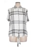 Tinsel 100% Rayon White Short Sleeve Button-Down Shirt Size XL - photo 1