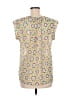 Charming Charlie 100% Polyester Yellow Short Sleeve Top Size M - photo 2