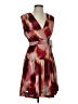 Taylor 100% Polyester Print Burgundy Cocktail Dress Size S - photo 1