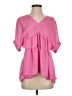 Entro 100% Polyester Pink Short Sleeve Blouse Size S - photo 1