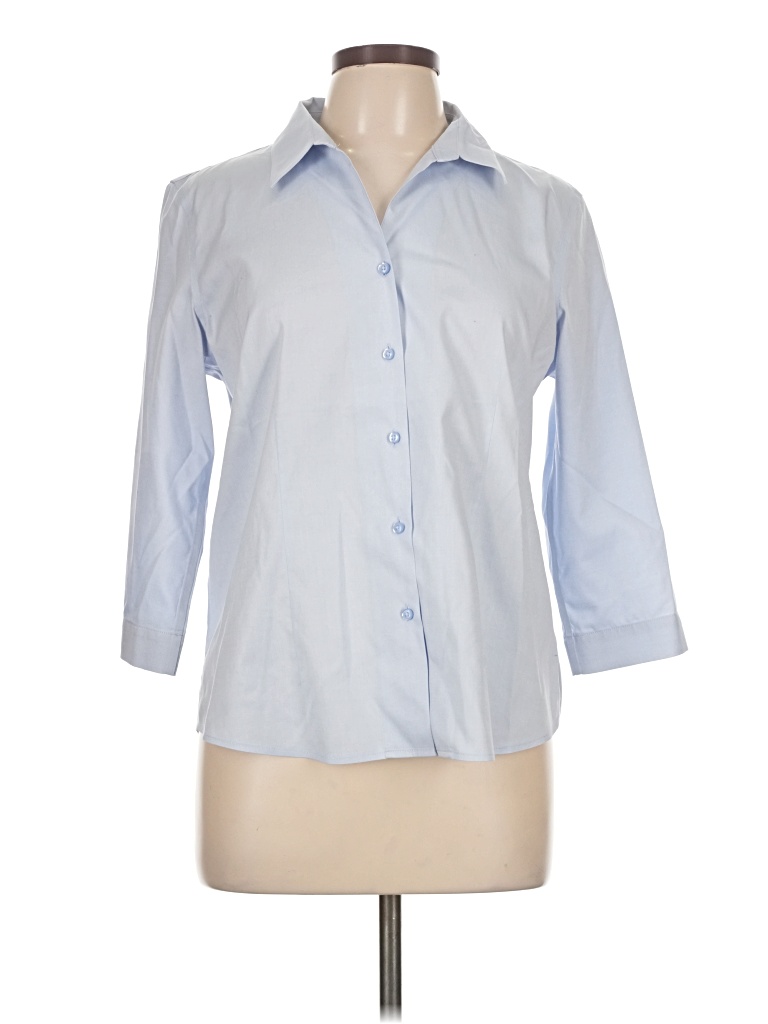 Pre-owned Orvis 3/4 Sleeve Button Down Shirt In Blue