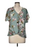 Beacon 100% Polyester Teal Short Sleeve Blouse Size M - photo 1