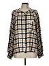 Pilcro Plaid Gold Long Sleeve Blouse Size L - photo 1