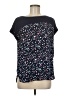 Just Be... 100% Polyester Floral Black Short Sleeve T-Shirt Size M - photo 1