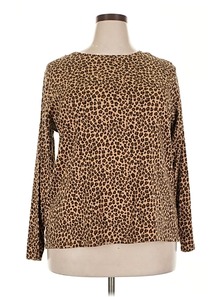 Pre-owned Croft & Barrow Long Sleeve T-shirt In Brown