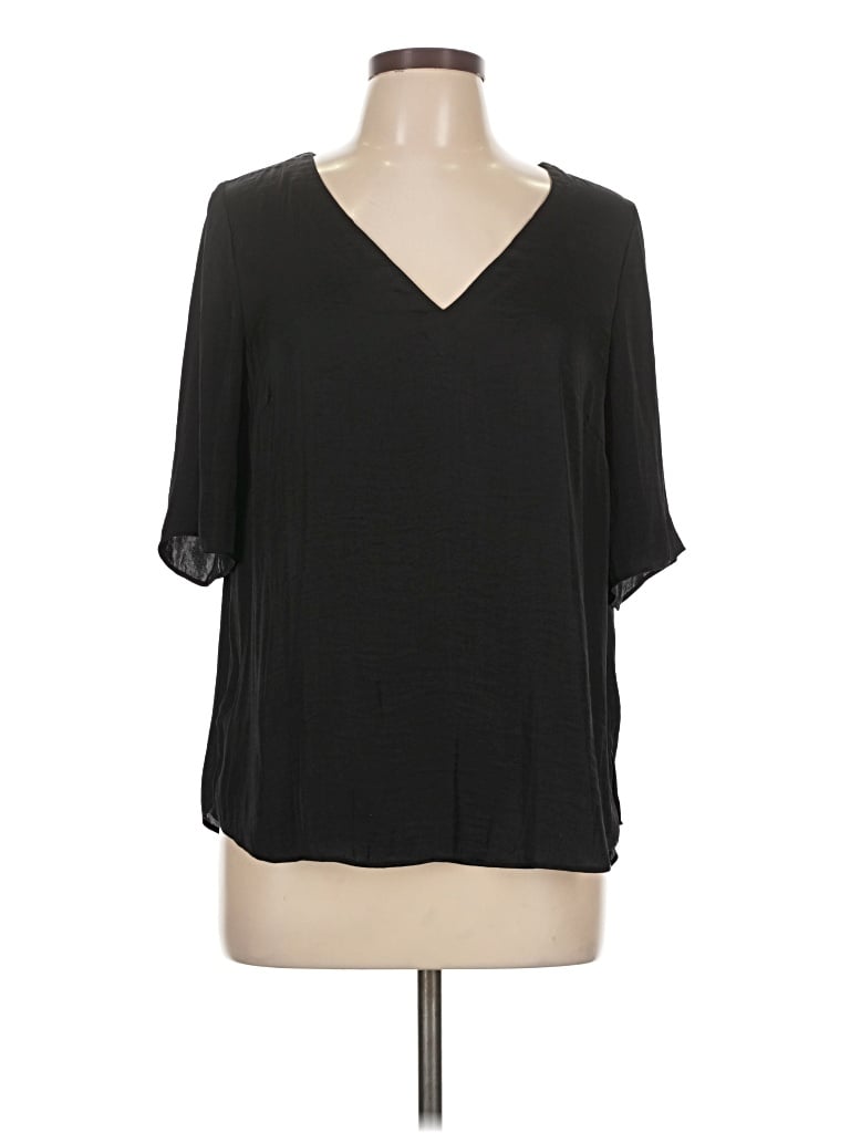 Pre-owned Kaari Blue Short Sleeve Blouse In Black
