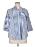 Unbranded Stripes Blue 3/4 Sleeve Button-Down Shirt Size XL - photo 1