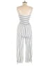 Grade & Gather 100% Rayon Stripes Silver Jumpsuit Size S - photo 2