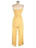 Blue Rain Solid Yellow Jumpsuit Size S - photo 2