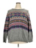 Chaps Print Gray Pullover Sweater Size 3X - photo 1