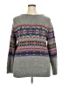 Chaps Print Gray Pullover Sweater Size 3X - photo 2