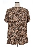 Ava & Viv Animal Print Brown Short Sleeve Blouse Size 1X - photo 2