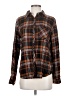Maurices Plaid Brown Long Sleeve Button-Down Shirt Size S - photo 1
