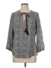 DR2 Gray 3/4 Sleeve Blouse Size M - photo 1