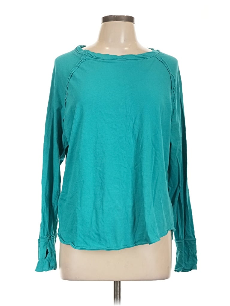 Pre-owned Zenana Long Sleeve T-shirt In Blue