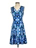 Adorne Print Blue Casual Dress Size 0 - photo 1