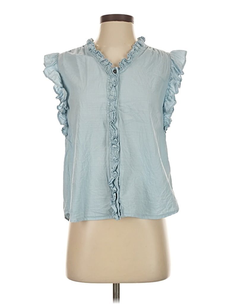 Pre-owned Elan Sleeveless Blouse In Blue