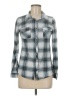 Passport 100% Polyester Plaid Blue Long Sleeve Blouse Size M - photo 1