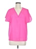 DKNY 100% Polyester Pink Short Sleeve Blouse Size M - photo 1