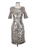 BCBGMAXAZRIA Metallic Silver Cocktail Dress Size S - photo 1