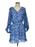 Unbranded 100% Polyester Print Blue Casual Dress Size S - photo 1