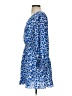 Unbranded 100% Polyester Print Blue Casual Dress Size S - photo 5