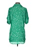 CAbi 100% Polyester Stars Green Short Sleeve Blouse Size S - photo 2