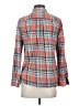 Talbots 100% Cotton Plaid Orange Long Sleeve Button-Down Shirt Size S - photo 2