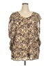 Faded Glory 100% Polyester Tan 3/4 Sleeve Blouse Size 3X - photo 1