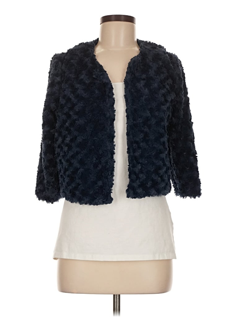 Pre-owned Signature By Robbie Bee Faux Fur Jacket In Blue