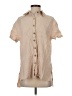 Shein 100% Polyester Tan Short Sleeve Blouse Size 4 - photo 1