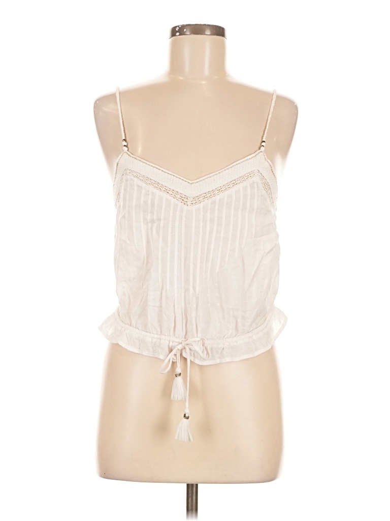 Pre-owned American Eagle Outfitters Tank Top Ivory Halter Neckline Tops In White
