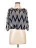 Iz Byer 100% Polyester Chevron-herringbone Silver 3/4 Sleeve Blouse Size L - photo 1