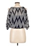 Iz Byer 100% Polyester Chevron-herringbone Silver 3/4 Sleeve Blouse Size L - photo 2