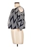 Iz Byer 100% Polyester Chevron-herringbone Silver 3/4 Sleeve Blouse Size L - photo 5