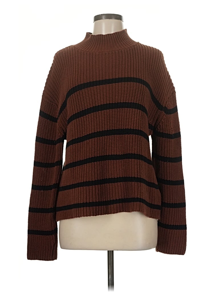 Pre-owned Evereve Turtleneck Sweater In Brown