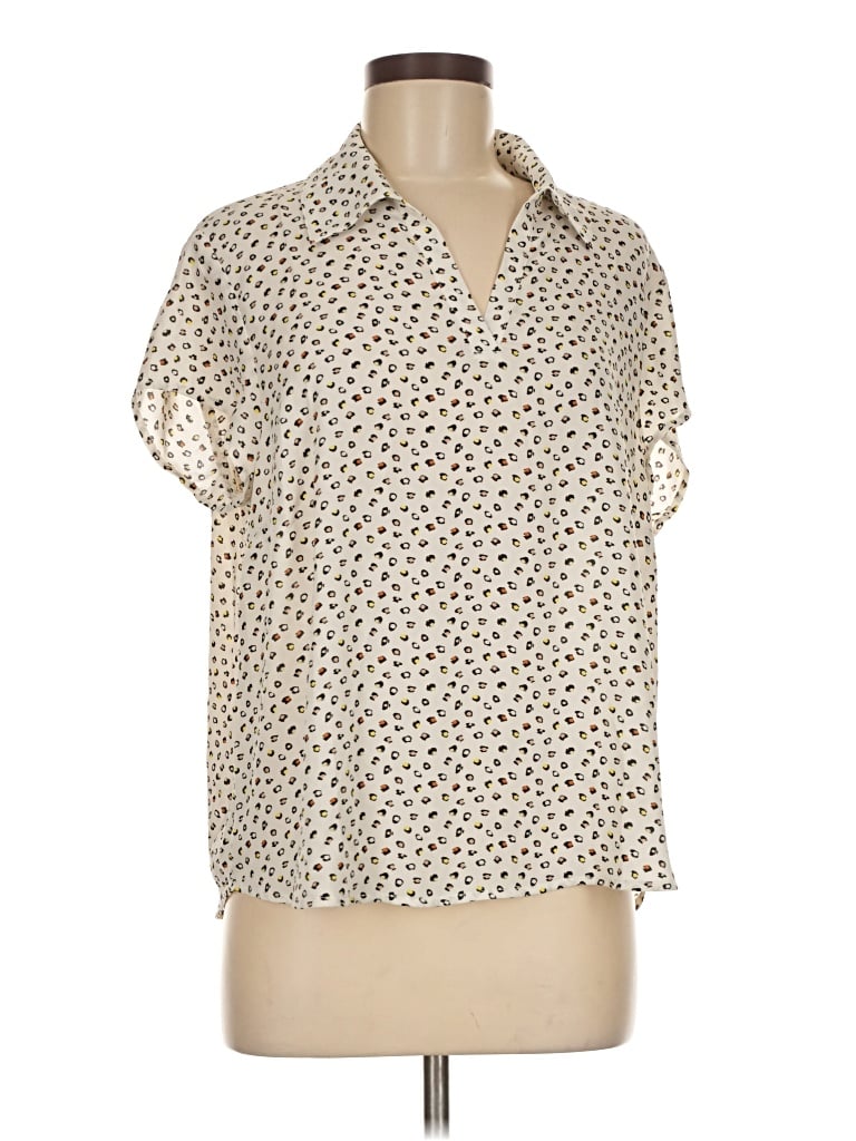 Pre-owned Cabi Short Sleeve Blouse In White