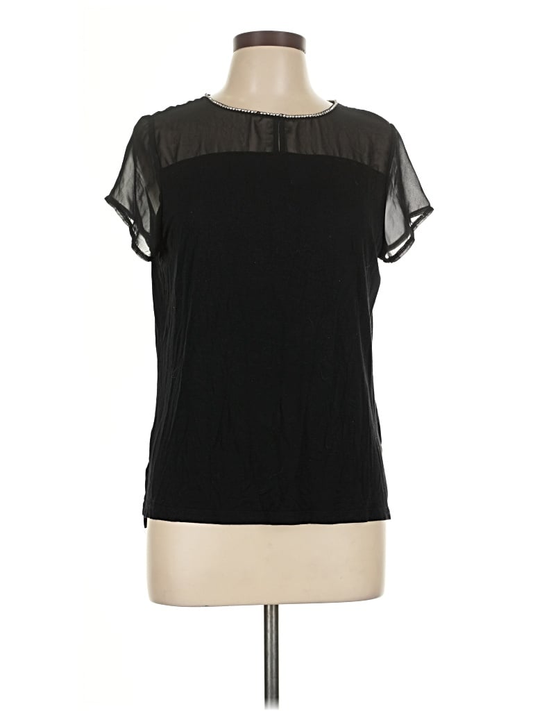 Pre-owned Worthington Short Sleeve Blouse In Black