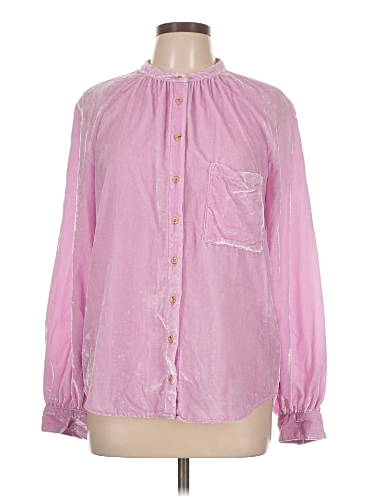 Pre-owned Pilcro Long Sleeve Blouse In Pink