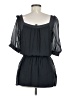 Ya Da 100% Silk Black 3/4 Sleeve Silk Top Size M - photo 2