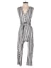 Laundry by Shelli Segal Stripes Gray Jumpsuit Size 4 - photo 1