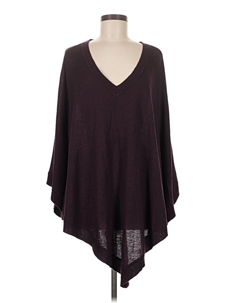 Pre-owned Splendid Poncho In Burgundy