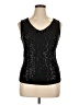 Sequin 100% Rayon Black Sleeveless Top Size XL - photo 1