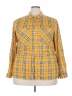 Eye Candy 100% Polyester Plaid Yellow Long Sleeve Blouse Size 3X - photo 1